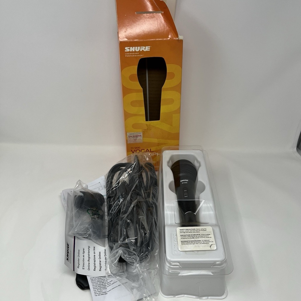 Shure SV200 Vocal Microphone with On/Off Switch, 15ft XLR Cable, Pouch & Clip